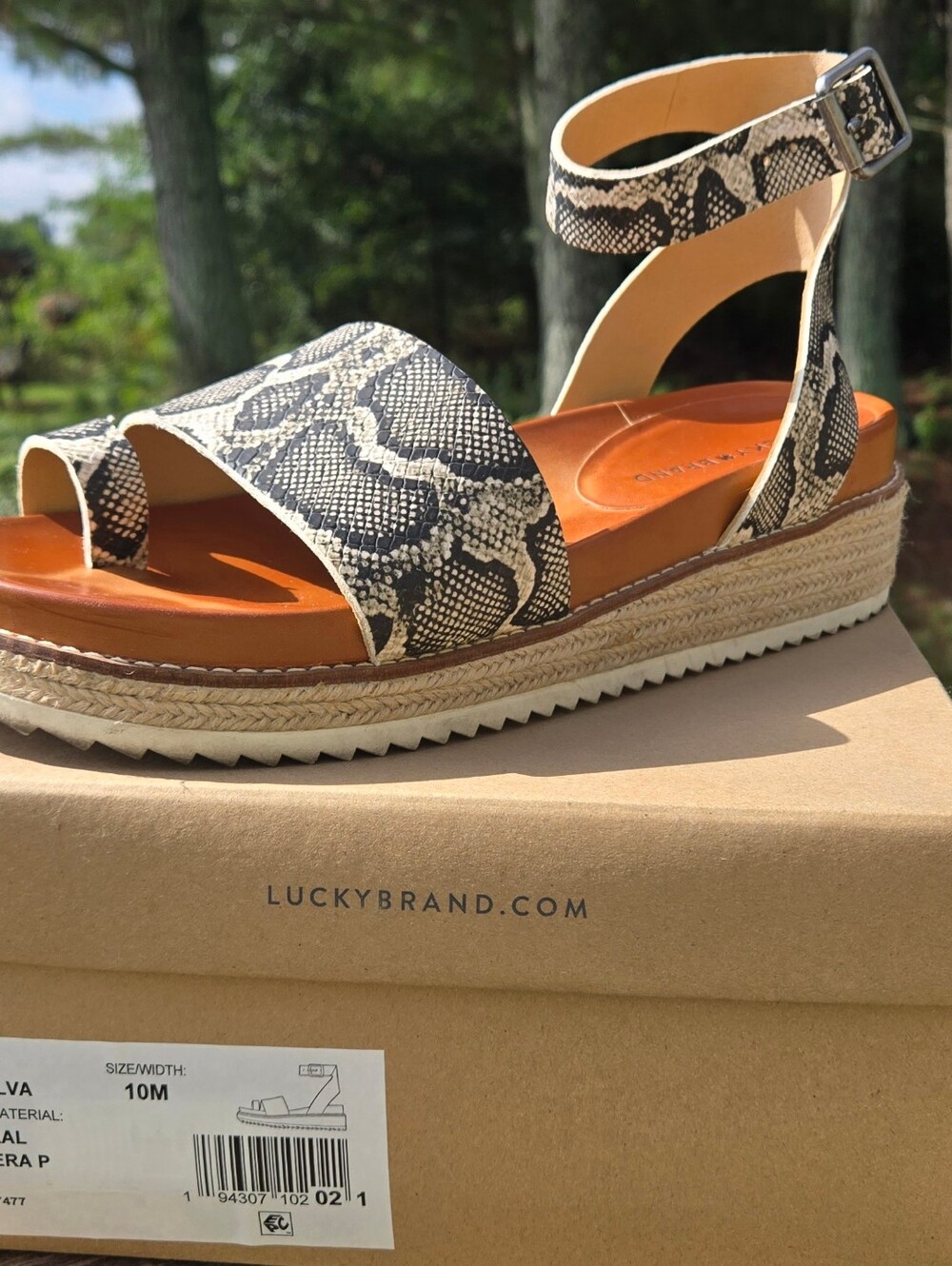 Lucky Brand Snake Print Sandals